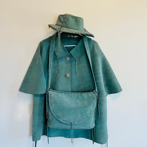 Jackets & Coats Leather Poncho With Matching Hat And Purse Poshmark